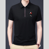 Men's Plus Size Half-Zip Short Sleeve Polo