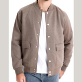 Men's Baseball Collar Snap Down Jacket