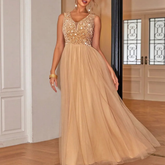Sequin V-Neck Sleeveless Dress