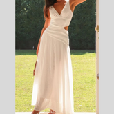 Cutout Back V-Neck Dress