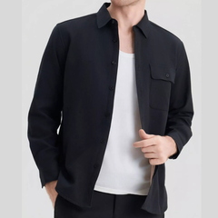 Men's Plus Size Classic Button-Up Long Sleeve Shirt
