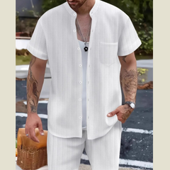 Men's Short Sleeve Shirt and Shorts Matching Set