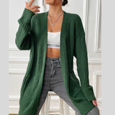 Open Front Drop Shoulder Cardigan