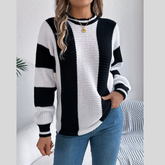 Colorblock Long Sleeve Pullover Sweater