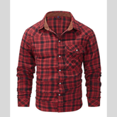 Men's Vintage Plaid Button Up Shirt