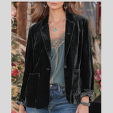 Pocketed Button Up Lapel Collar Blazer
