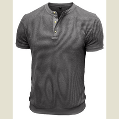 Men's Textured Henley Short Sleeve T-Shirt