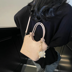 Sweet Style Zipper PU Square Women's Shoulder Crossbody Bag Solid Color Popular Commuting Fashion Small Square Bags
