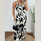 Two-Tone Spaghetti Strap Wide Leg Jumpsuit