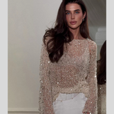 Sequin Embellished Knit Cover Up