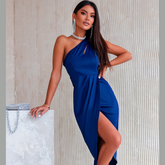 Ruched Cutout Single Shoulder Dress
