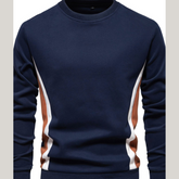 Men's Side Striped Contrast Round Neck Sweatshirt