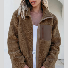Zip Up Long Sleeve Plush Jacket