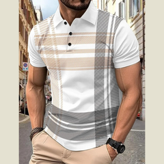 Men's Plus Size Short Sleeve Polo Shirt with Button Accents �Big & Tall Fit