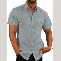 Men's Plus Size Collared Neck Short Sleeve Shirt