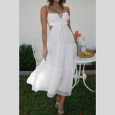 Cutout Square Neck Midi Cami Dress