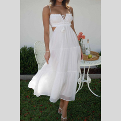 Cutout Square Neck Midi Cami Dress