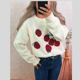 Persimmon Round Neck Long Sleeve Sweater