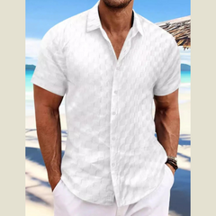 Extended Size Men's Collared Shirt �Short Sleeve Button Style