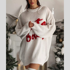Christmas Letter Oversized Sweater Dress
