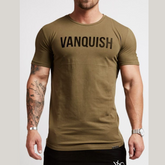 Men's Letter Round Neck Short Sleeve T-Shirt