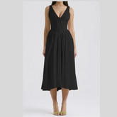 Ruched V-Neck Sleeveless Dress with Pockets