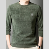 Men's Plus Size Long Sleeve Textured Casual Knit Top