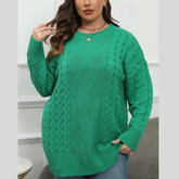 Plus Size Round Neck Long Sleeve Sweater