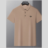 Men's Plus Size Triangle Badge Short Sleeve Polo