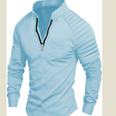 Men's Full Size Zip Neck Long Sleeve Polo �Extended Sizes Available