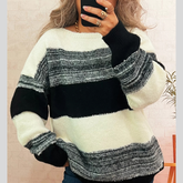 Color Block Dropped Shoulder Sweater