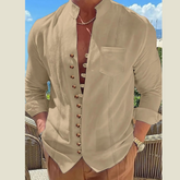 Full Size Men's Collared Shirt �Long Sleeve Button Down