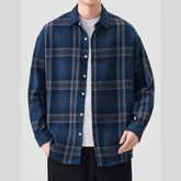 Men's Big & Tall Plaid Button-Up Casual Shirt