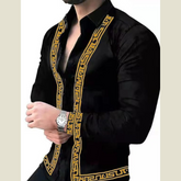 Men's Full Size Stand Collar Long Sleeve Shirt Plus Size
