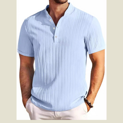 Men's Full Size Button Detail Short Sleeve Polo Plus Size