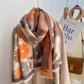 Cozy Floral Print Winter Scarf