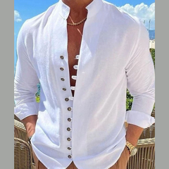 Men's Full Size Button Front Long Sleeve Shirt Plus Size