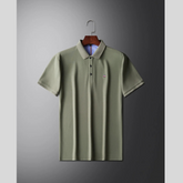Men's Plus Size Contrast Collar Trim Short Sleeve Polo