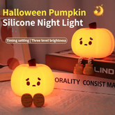 Home Decor Halloween Pumpkin Night Light Cute Soft Silicone Lamp Touch Dimmable Rechargeable Bedside Decor Light Kids Gifts Halloween Decorations