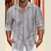 Relaxed Fit Men's Striped Shirt �Full Size