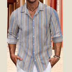 Relaxed Fit Men's Striped Shirt �Full Size