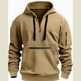Men's Full Size Half Zip Long Sleeve Hoodie Plus Size