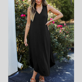 Full Size V-Neck Midi Tank Dress
