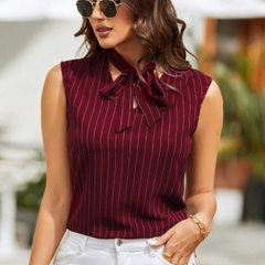 Striped Tie Neck Tank