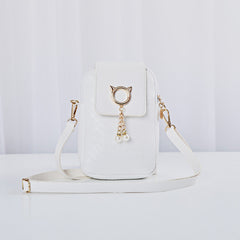 Mobile Phone Bags Women Woven Pearl Tassel Cover Type Crossbody Shoulder Bag