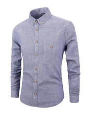 Men's Full Size Striped Casual Button-Down Shirt Plus Size