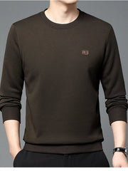 Men's Plus Size Long Sleeve Textured Casual T-Shirt