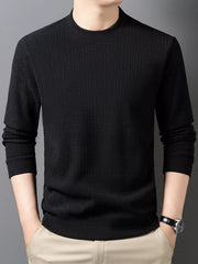 Men's Plus Size Textured Pattern Slim Fit Sweater