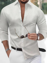 Relaxed Fit Men's Long Sleeve Button-Up Shirt �Plus Size Option