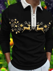 Men's Long Sleeve Polo Top �Plus Size Collared Style
